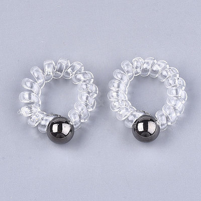 Plastic Telephone Cord Elastic Hair Ties OHAR-T006-21B-1