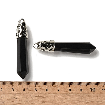 Natural Obsidian Pointed Big Pendants G-Z055-01P-25-1