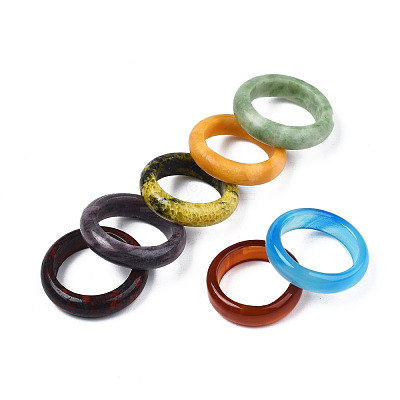 Natural & Synthetic Mixed Stone Plain Band Ring for Women X-G-N0326-99-1