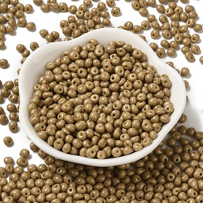 6/0 Opaque Baking Paint Glass Seed Beads SEED-M012-02A-16-1