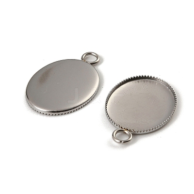 304 Stainless Steel Pendant Cabochon Settings STAS-NH0002-01B-P-1