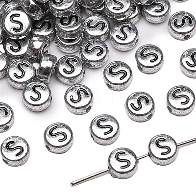 50Pcs Silver Plating Acrylic Beads PW-WG2E8AD-08-1