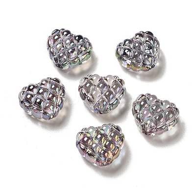 Transparent Acrylic Waffle Beads OACR-E016-01C-1