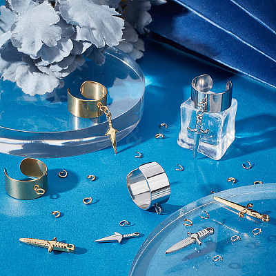 DIY Dagger Charm Ring Making Kit DIY-UN0004-64-1