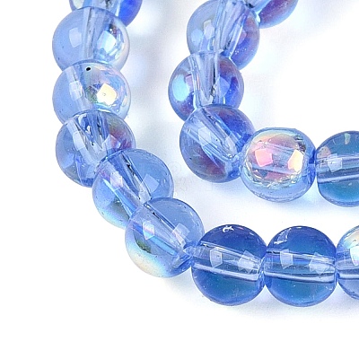 Electroplate Transparent Glass Beads Strands EGLA-Q132-4MM-A17-1