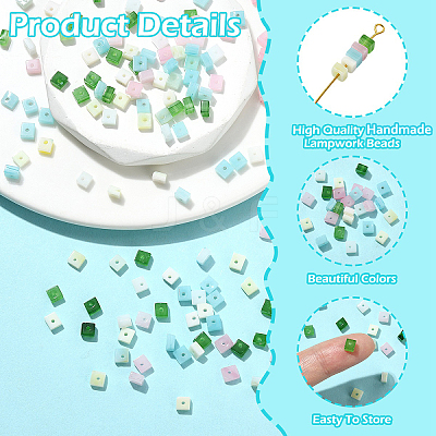 150Pcs 5 Colors Handmade Lampwork Beads LAMP-YW0004-36-1