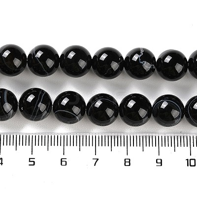 Natural Striped Agate/Banded Agate Beads Strands G-Z060-A01-C08-1