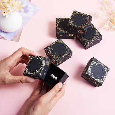 10Pcs Sun Moon Star Printed Cardboard Gift Boxes CBOX-TA0001-21E-1
