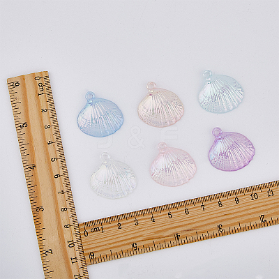 84Pcs 6 Colors UV Plating Opaque Acrylic Pendants PACR-DC0001-02-1