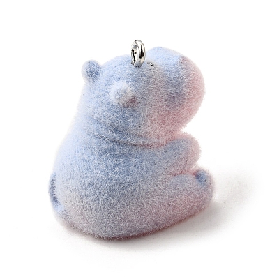 Flocky Opaque Resin Pendants FIND-U030-13P-1