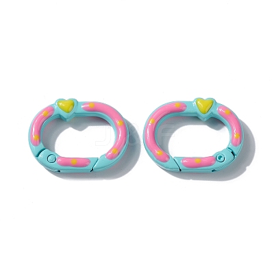 Spray Painted Alloy Spring Gate Rings X1-PALLOY-F293-04-1