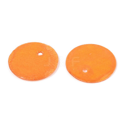 Spray Painted Natural Capiz Shell Disc Charms BSHE-T014-02B-1