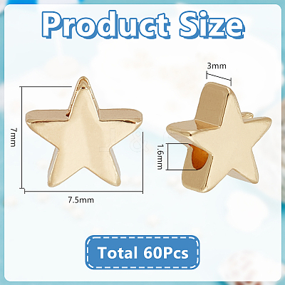 60Pcs Brass Beads KK-PH0012-49G-03-1