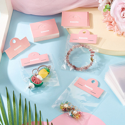 100Pcs Folding Flower Printed Paper Display Header Cards CDIS-TA0001-46C-1