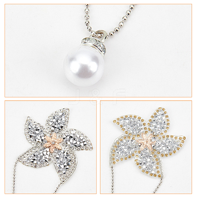 6Pcs 2 Style Star & Windmill Glitter Hotfix Rhinestone DIY-FG0002-26-1