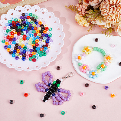 960Pcs 24 Colors Opaque Plastic Beads KY-SC0001-82-1