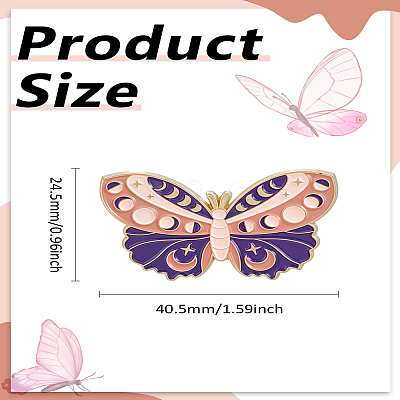 1Pc Butterfly Enamel Pins JEWB-LP0004-31B-1