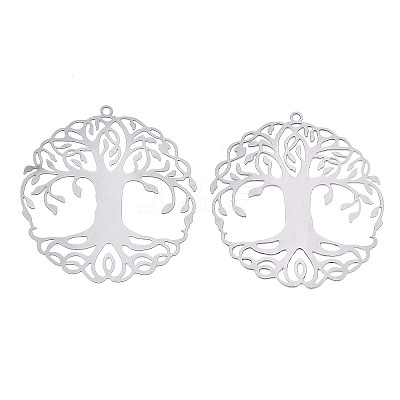 Tarnish Resistant 201 Stainless Steel Filigree Pendants LS-STAS-S118-030P-1