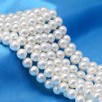 AB Color Plated Shell Pearl Round Bead Strands BSHE-L011-10mm-C001-1