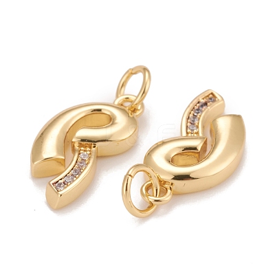 Rack Plating Eco-friendly Brass Micro Pave Clear Cubic Zirconia Pendants KK-D072-01G-R-NR-1