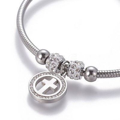 304 Stainless Steel Charms Bangles BJEW-P258-08P-1