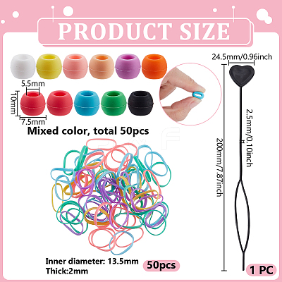Rainbow Color Kit Hair Fascinators Set OHAR-WH0001-29-1