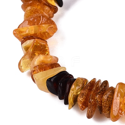 Natural Amber Chip Beaded Stretch Bracelets BJEW-N041-01B-1
