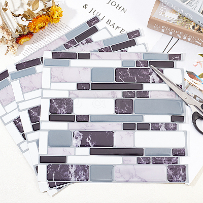 PVC Self-Adhesive Mark Crystal Pattern Paper DIY-WH0223-44-1