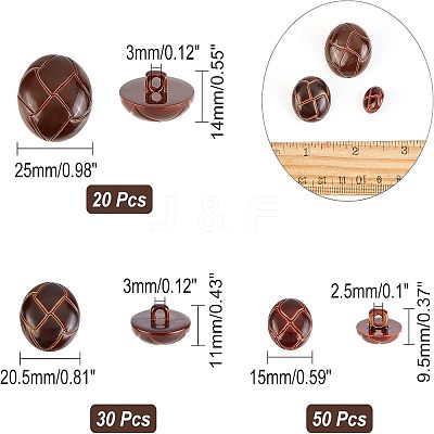 100Pcs 1-Hole Plastic Buttons BUTT-CA0001-05B-1