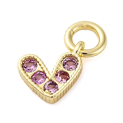 Brass Micro Pave Cubic Zirconia Charms ZIRC-F111-08G-10-1