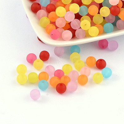 Transparent Acrylic Ball Beads FACR-R021-8mm-M-1