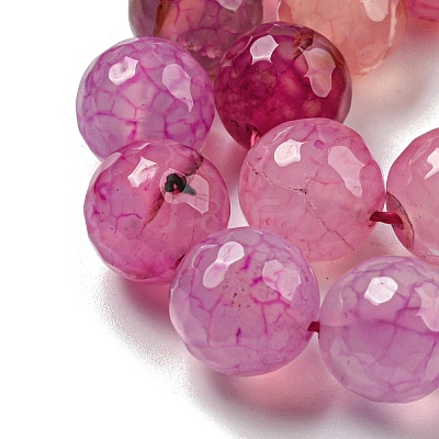 Faceted Natural Dragon Veins Agate Beads Strands G-F447-12mm-L08-1