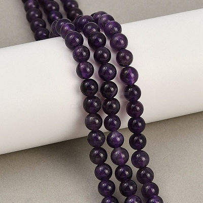 Natural Amethyst Beads Strands G-R446-6MM-21A-1