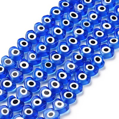 Handmade Evil Eye Lampwork Beads Strands LAMP-F023-B12-1