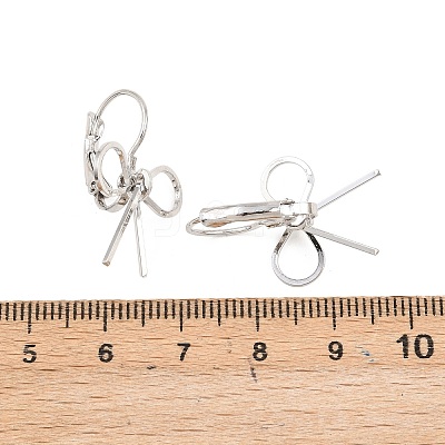 Bowknot Brass Leverback Earrings EJEW-A150-04B-P-1