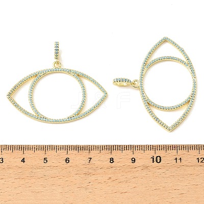 Brass Micro Pave Sky Blue Cubic Zirconia Pendants CU-CBA6938-06G-01-1