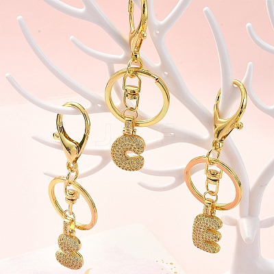 Brass Micro Pave Cubic Zirconia Keychain KEYC-YW00089-01-1