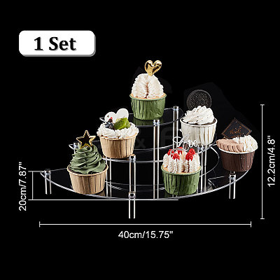 3-Tier Acrylic Semicircle Dessert Display Risers ODIS-WH0329-45-1
