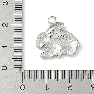 304 Stainless Steel Rabbit Pendants STAS-S186-07C-P-1