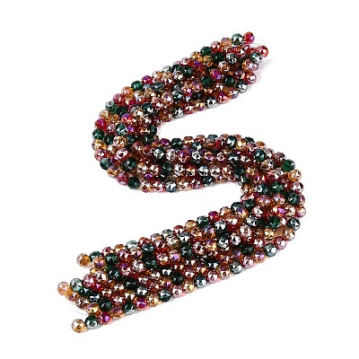 Electroplate Transparent Glass Beads Strands EGLA-Q135-8MM-C12-1