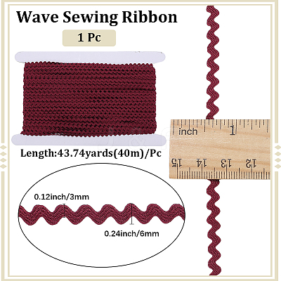 40M Polyester Wavy Fringe Trim Ribbon OCOR-GF0004-39G-1