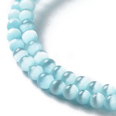 Cat Eye Glass Bead Strands CE-R010-09-1