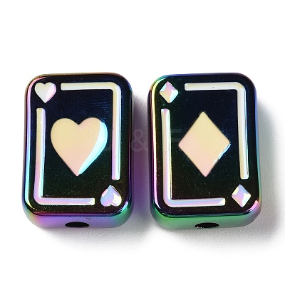 UV Plating Rainbow Iridescent Acrylic Enamel Beads SACR-G034-11D-1
