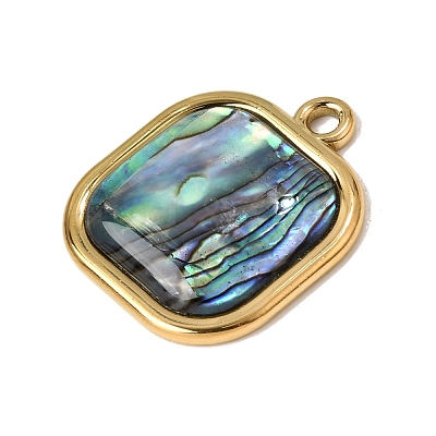 304 Stainless Steel & Natural Paua Shell Pendants SH-CBA7184-01B-G-1