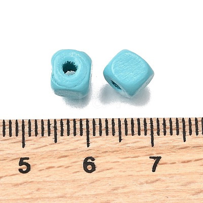 Spray Painted Wooden Beads WOOD-P021-01A-26-1