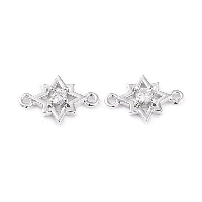 Brass Micro Pave Cubic Zirconia Links ZIRC-L097-012P-1