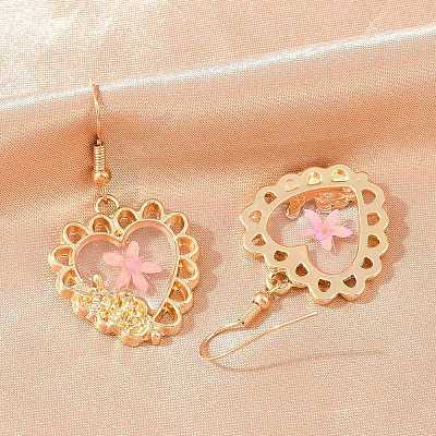 Alloy & Dried Flower Dangle Earrings AL-Z001-01G-02-1