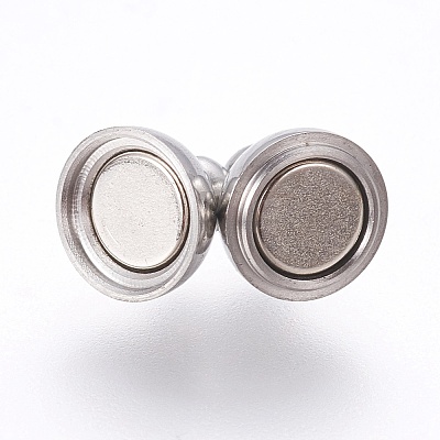 Non-Tarnish 304 Stainless Steel Magnetic Clasps X-STAS-K006-6mm-04C-1