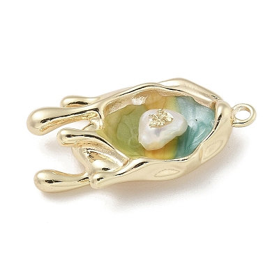 Brass Enamel Pendants KK-M308-04G-01-1