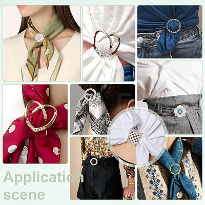 7Pcs 7 Styles Zinc Alloy Scarf Ring Clip AJEW-ME0002-11-1